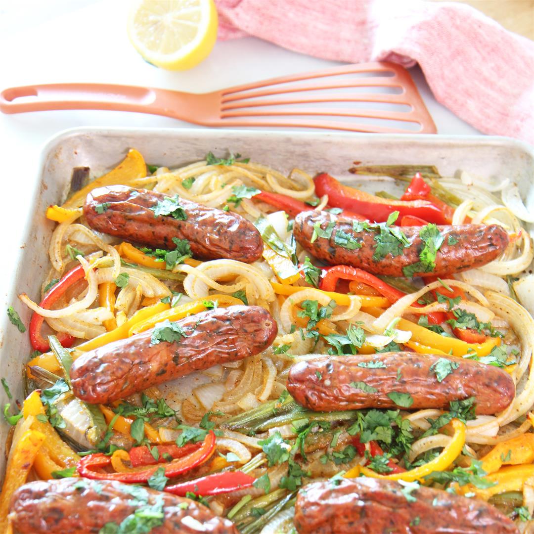 Sheet Pan Mexican Chicken Sausage and Peppers