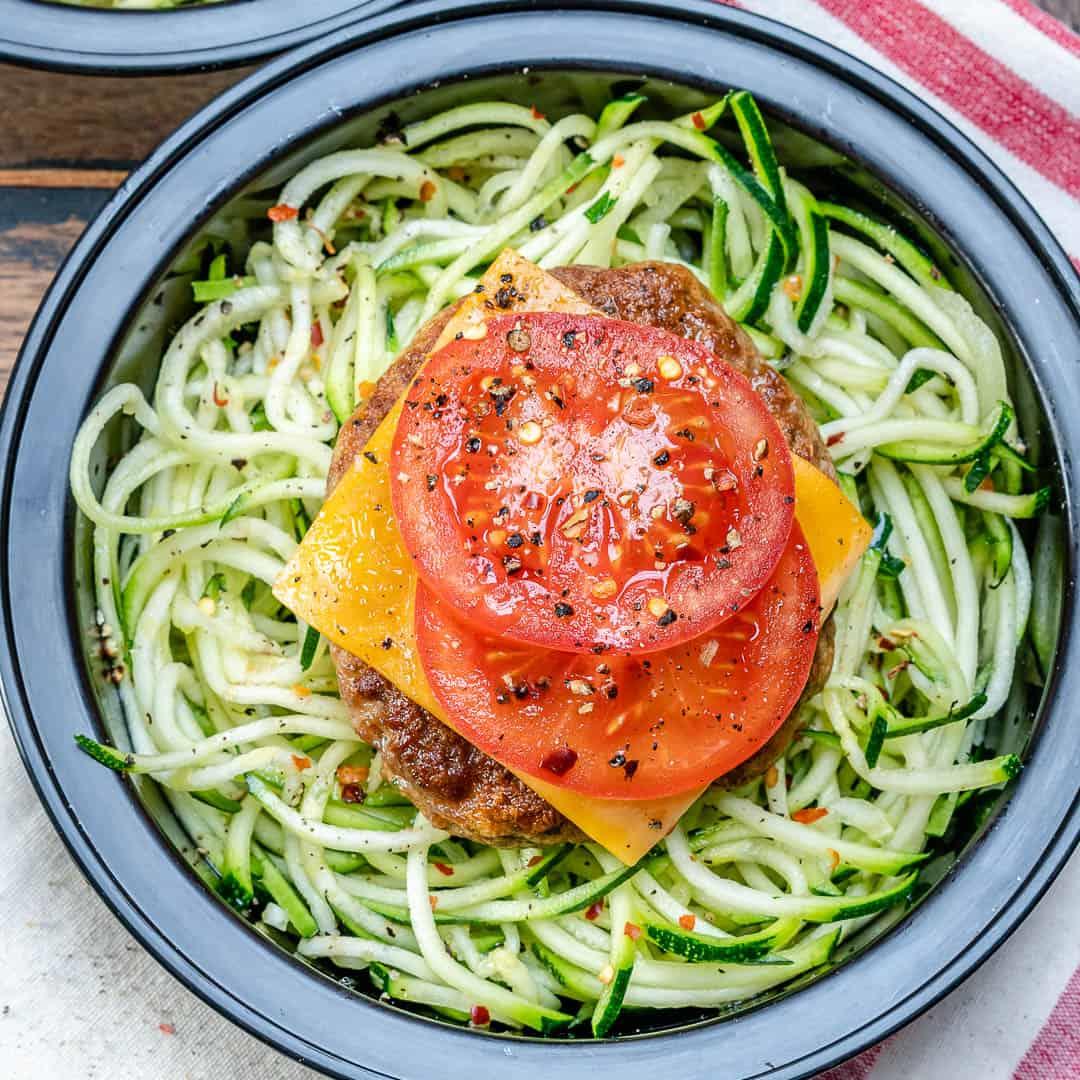 Low Carb Turkey Burgers With Zoodles