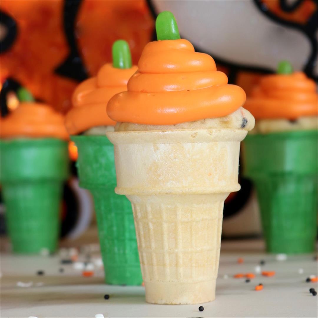 Pumpkin Cupcake Cones