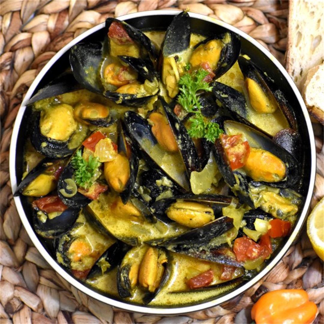 Caribbean Coconut Mussel Curry