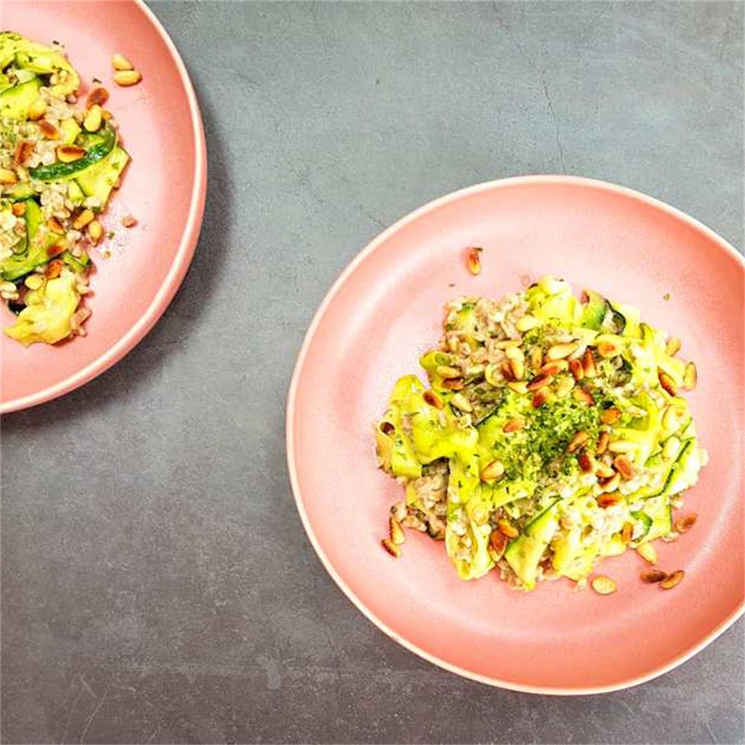 spelt salad with courgette ribbons