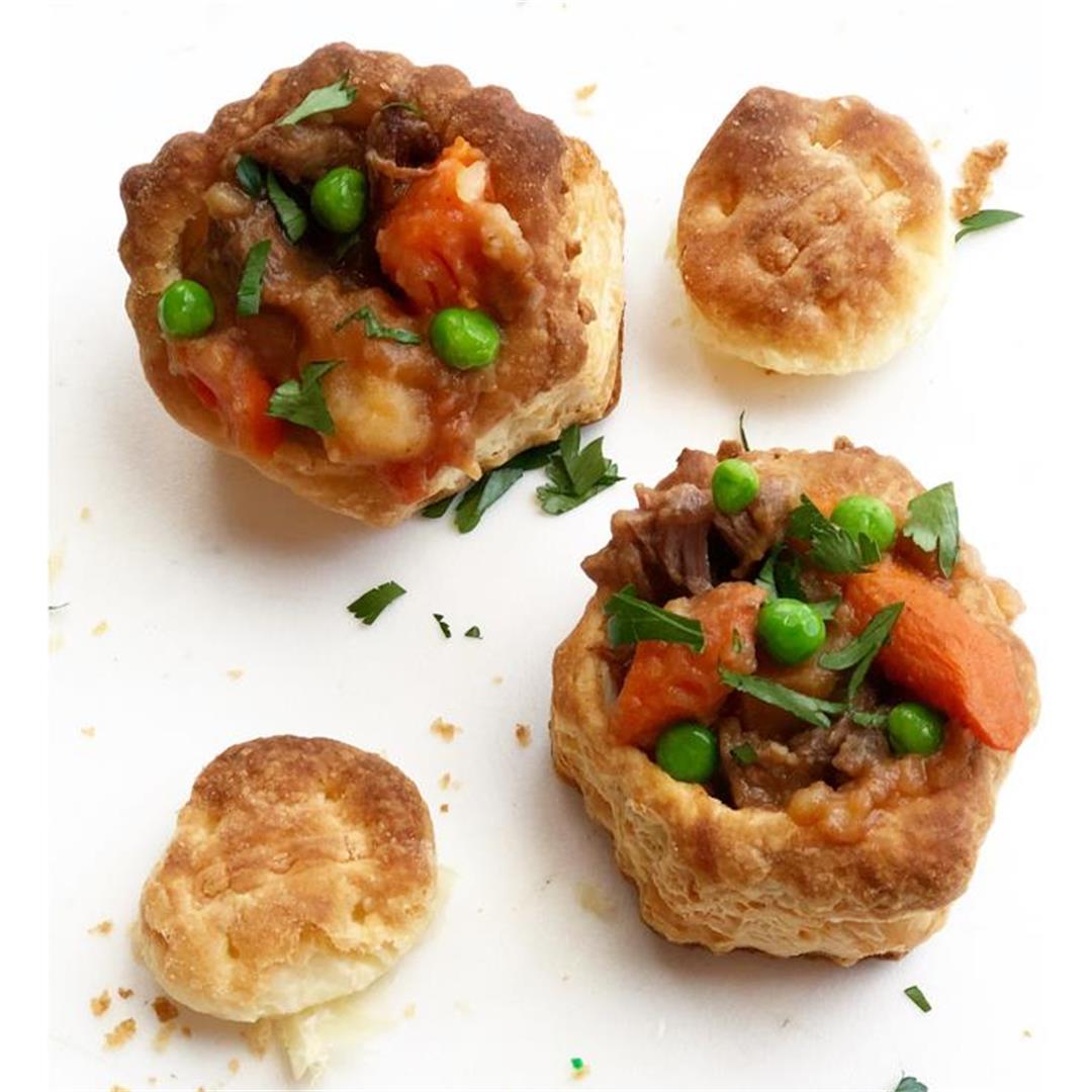 Instant Pot Beef Stew in Puff Pastry Cups