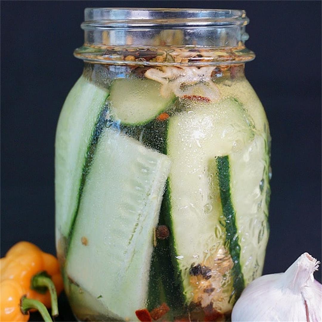 Crunchy and Delicious Homemade Habanero Pickles with Garlic