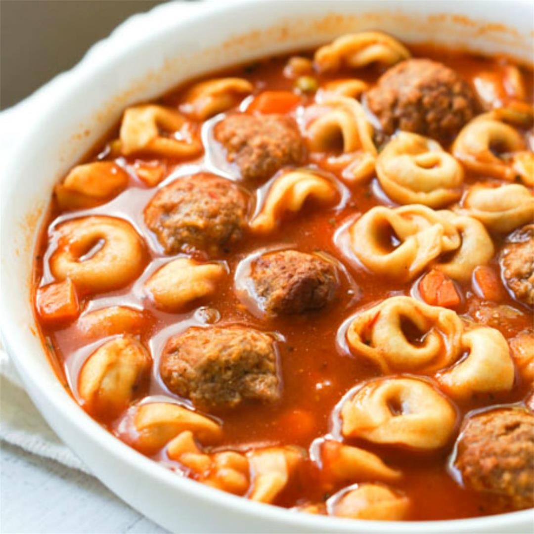 Easy Italian Meatball & Tortellini Soup Recipe