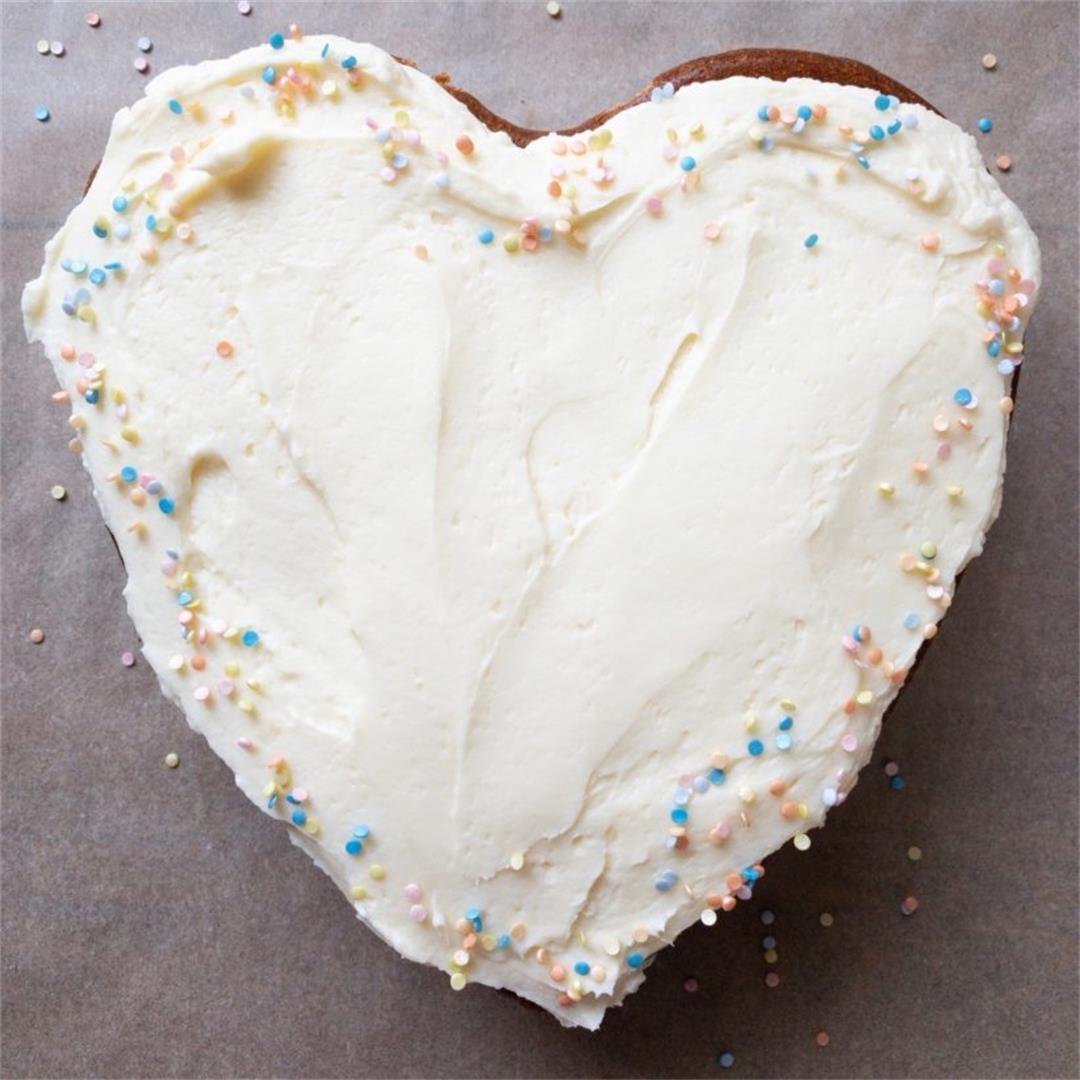 Vanilla Clementine Heart-shaped Cake