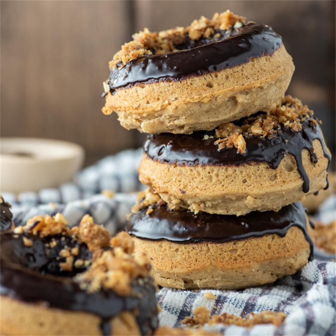 Almond Butter Donuts with Mocha Almond Streusel