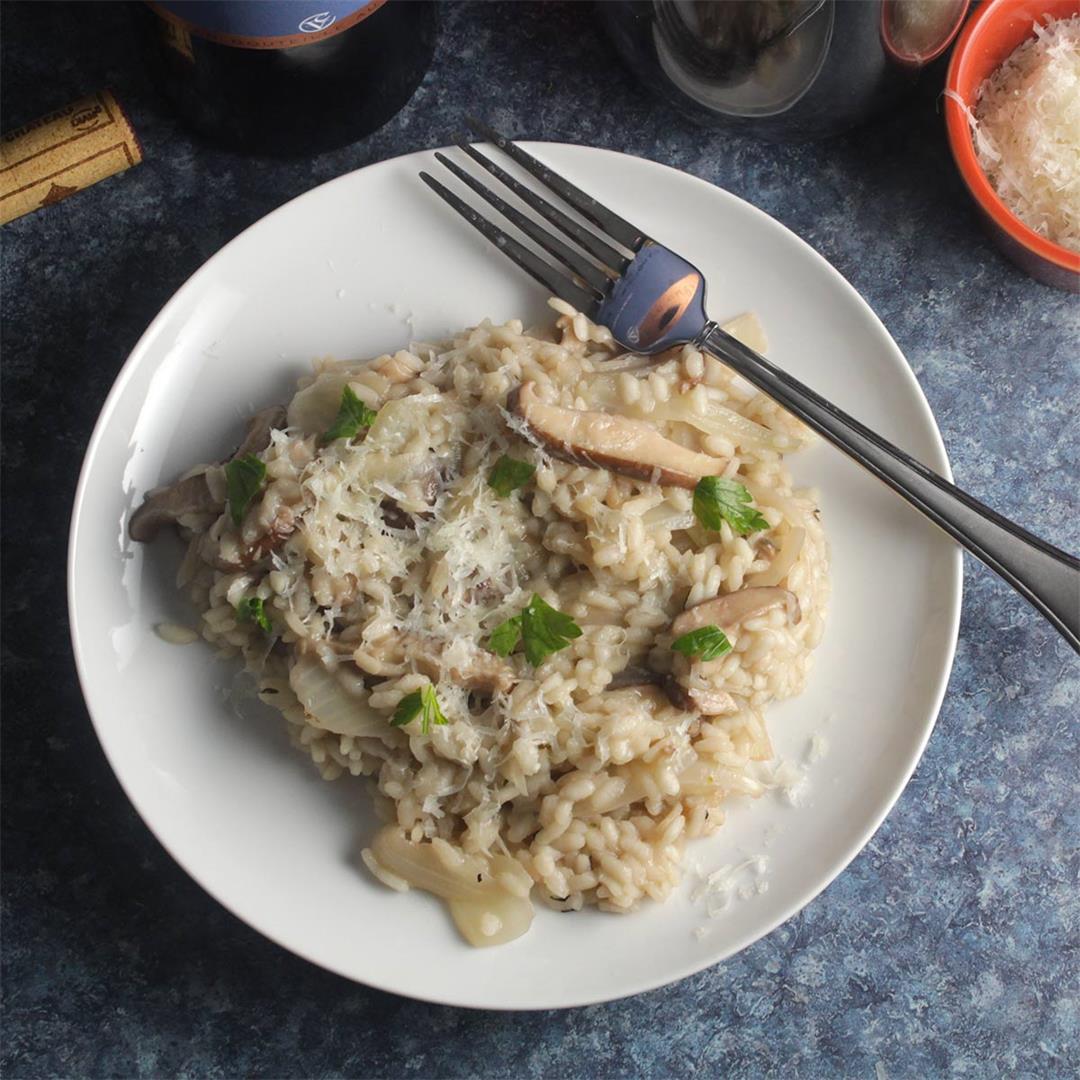 Mushroom Truffle Risotto with Cahors Malbec #winophiles