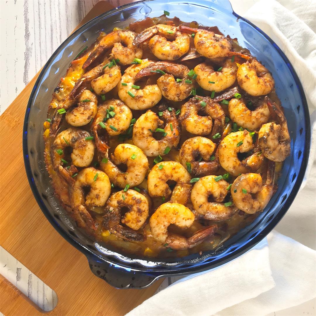 Smoked Cheese Frittata & Brown Butter Shrimp