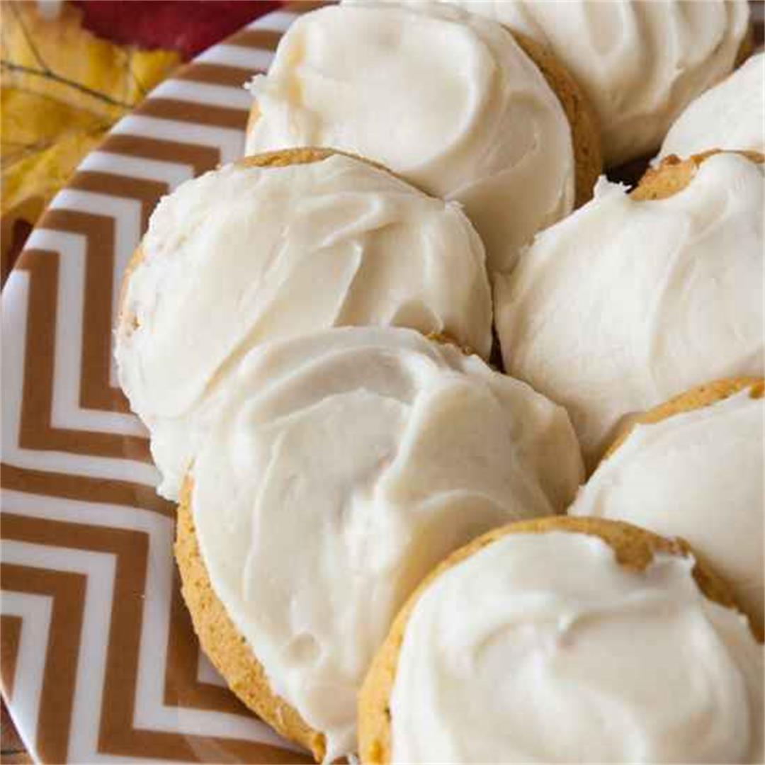Cream Cheese Frosted Pumpkin Cookies