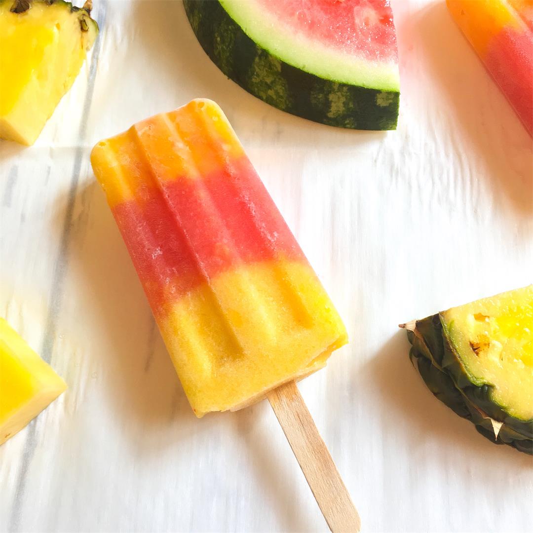 Mango Watermelon Pineapple Pops – Easy After-school Snack!