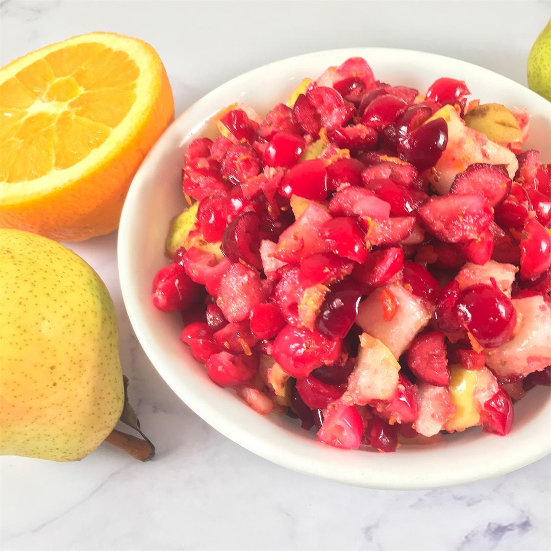 Pear-Cranberry Salsa with Ginger and Orange - Thanksgiving