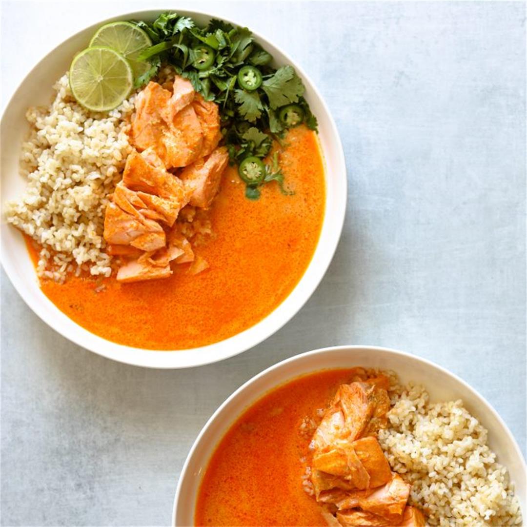 Coconut Curry Braised Salmon