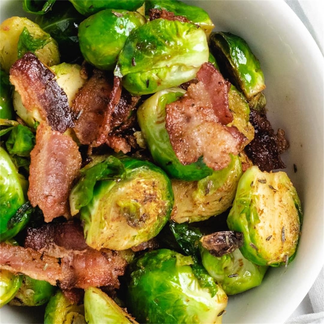 Stir-Fried Brussels Sprouts With Bacon