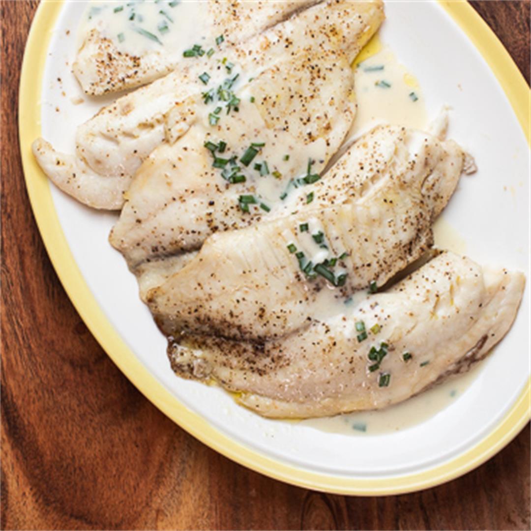 Broiled Tilapia with Mustard-Chive Sauce