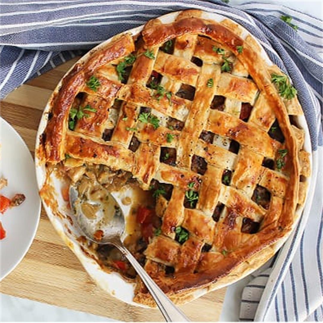 Chicken and Chorizo Pie With Puff Pastry