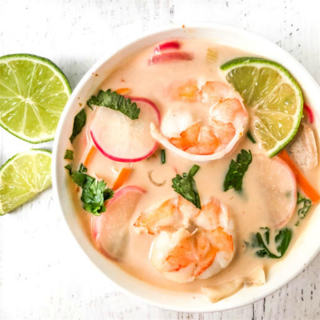 Easy Thai Coconut Curry Soup with Shrimp