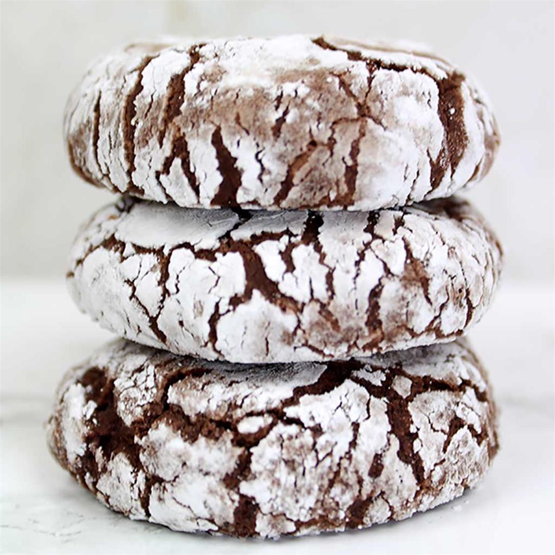 Gluten-Free Vegan Chocolate Crinkle Cookies