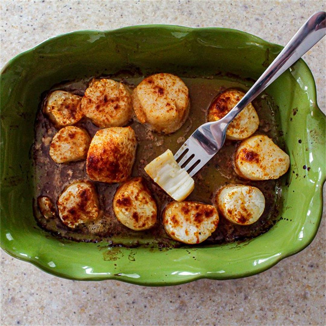 Butter and Garlic Baked Scallops