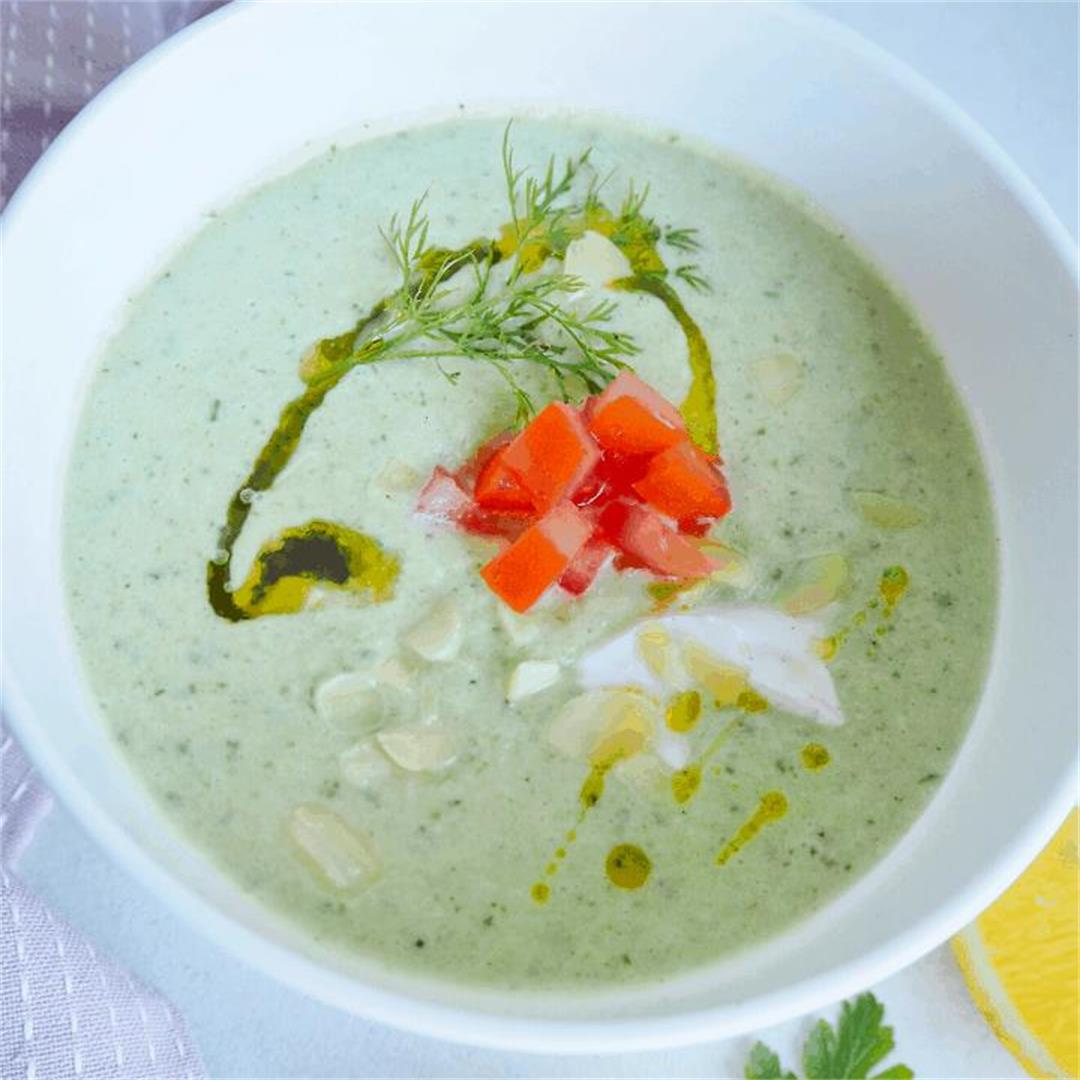 Chilled cucumber and dill soup
