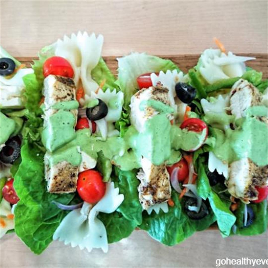 Lettuce Wraps With Chicken And Pasta Salad