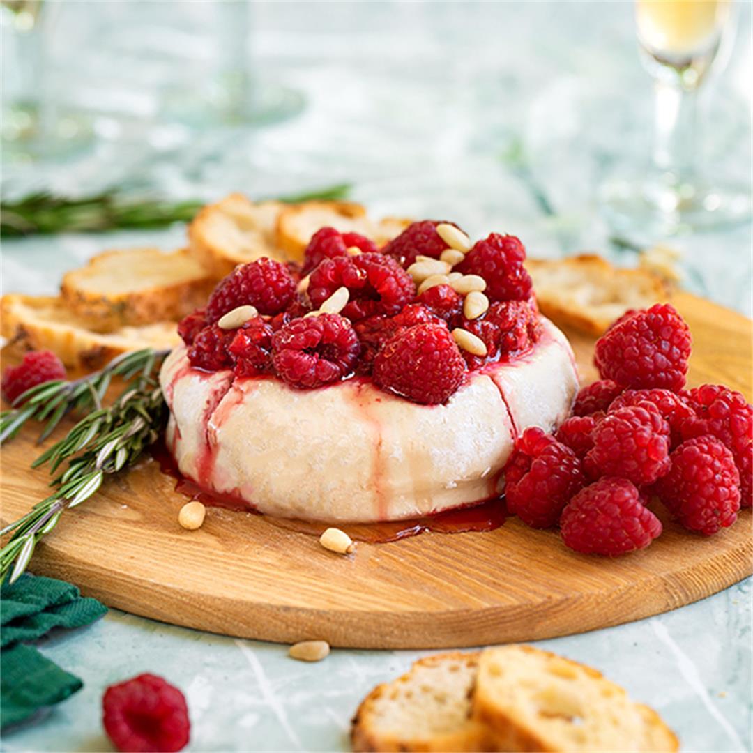 Vegan Brie with Raspberry-Balsamic Chutney