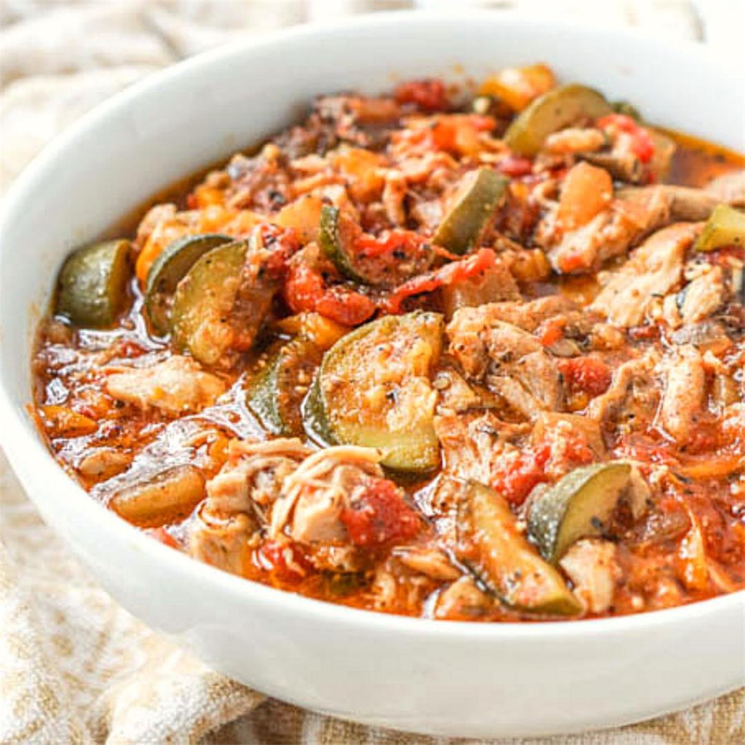 Easy Slow Cooker Chicken Ratatouille Stew