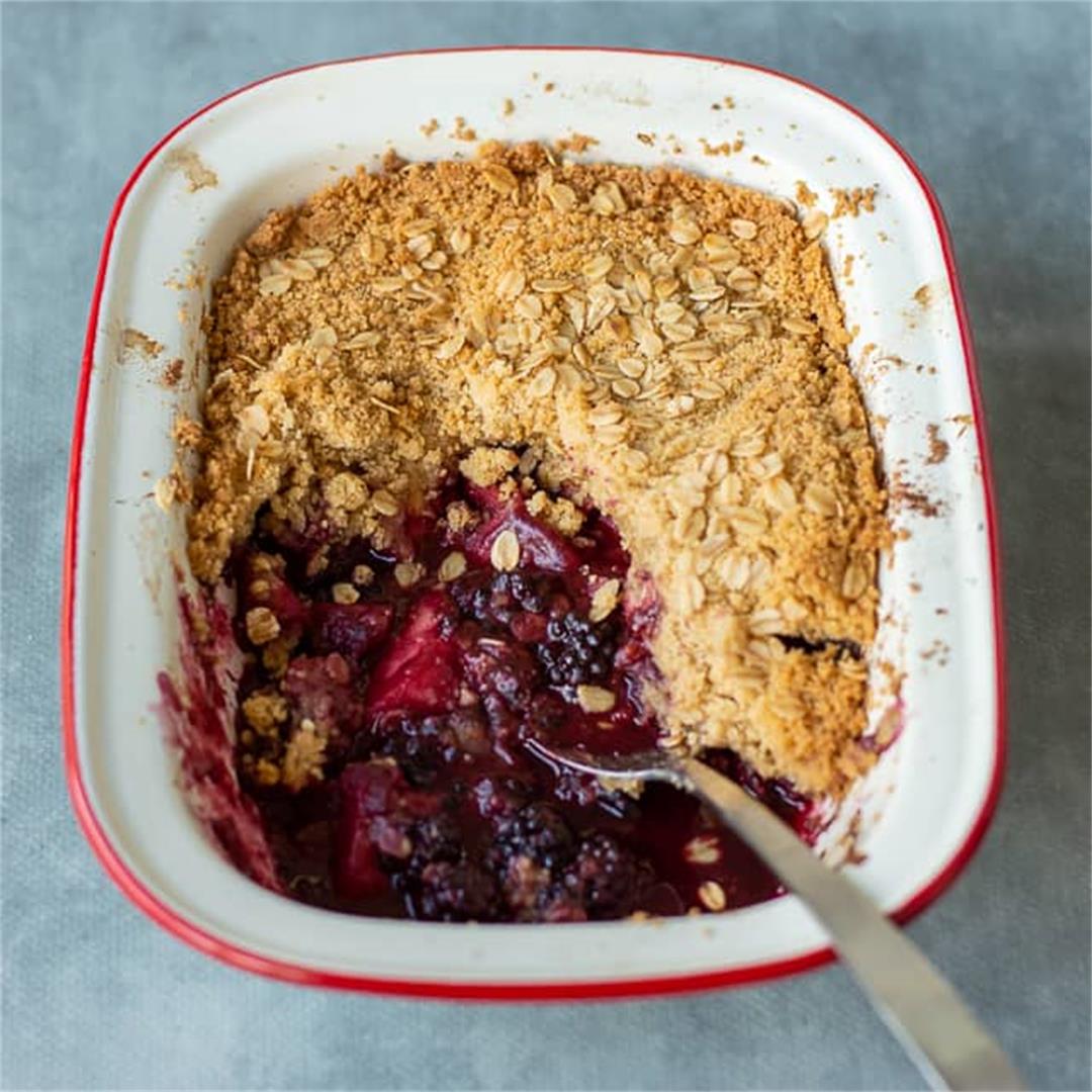 Thermomix Blackberry and Apple Crumble