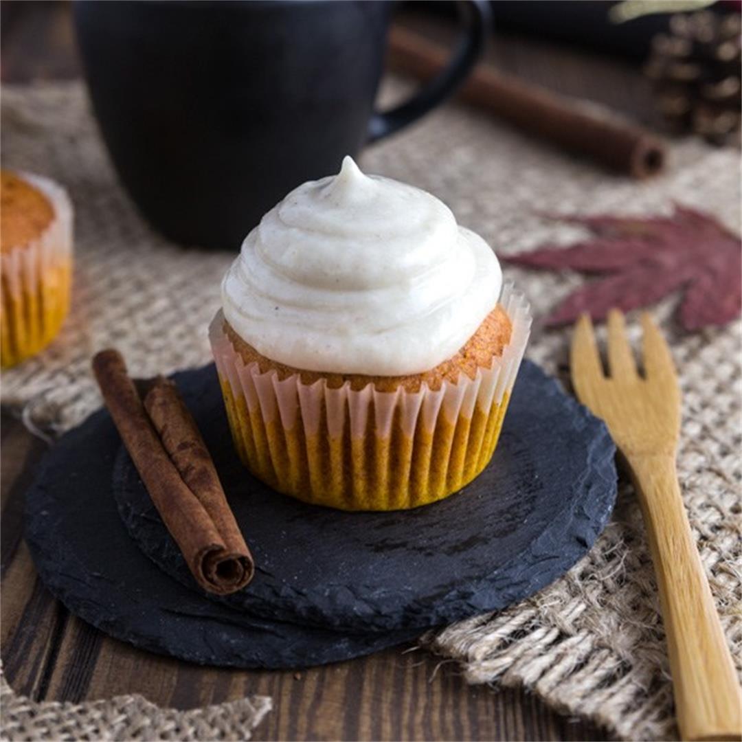 Pumpkin Cupcakes with Cinnamon Frosting