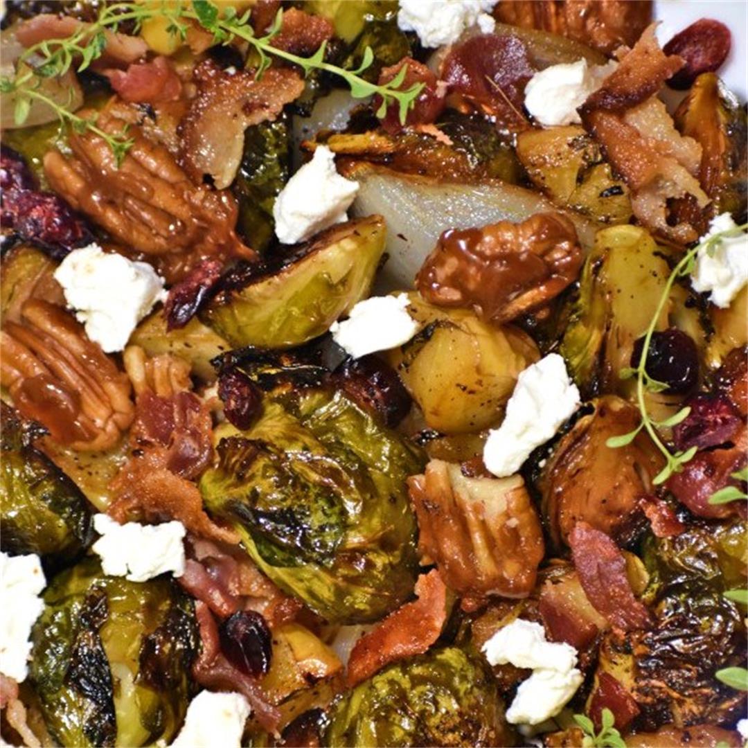 Fruity Nutty Crispy Brussels Sprouts