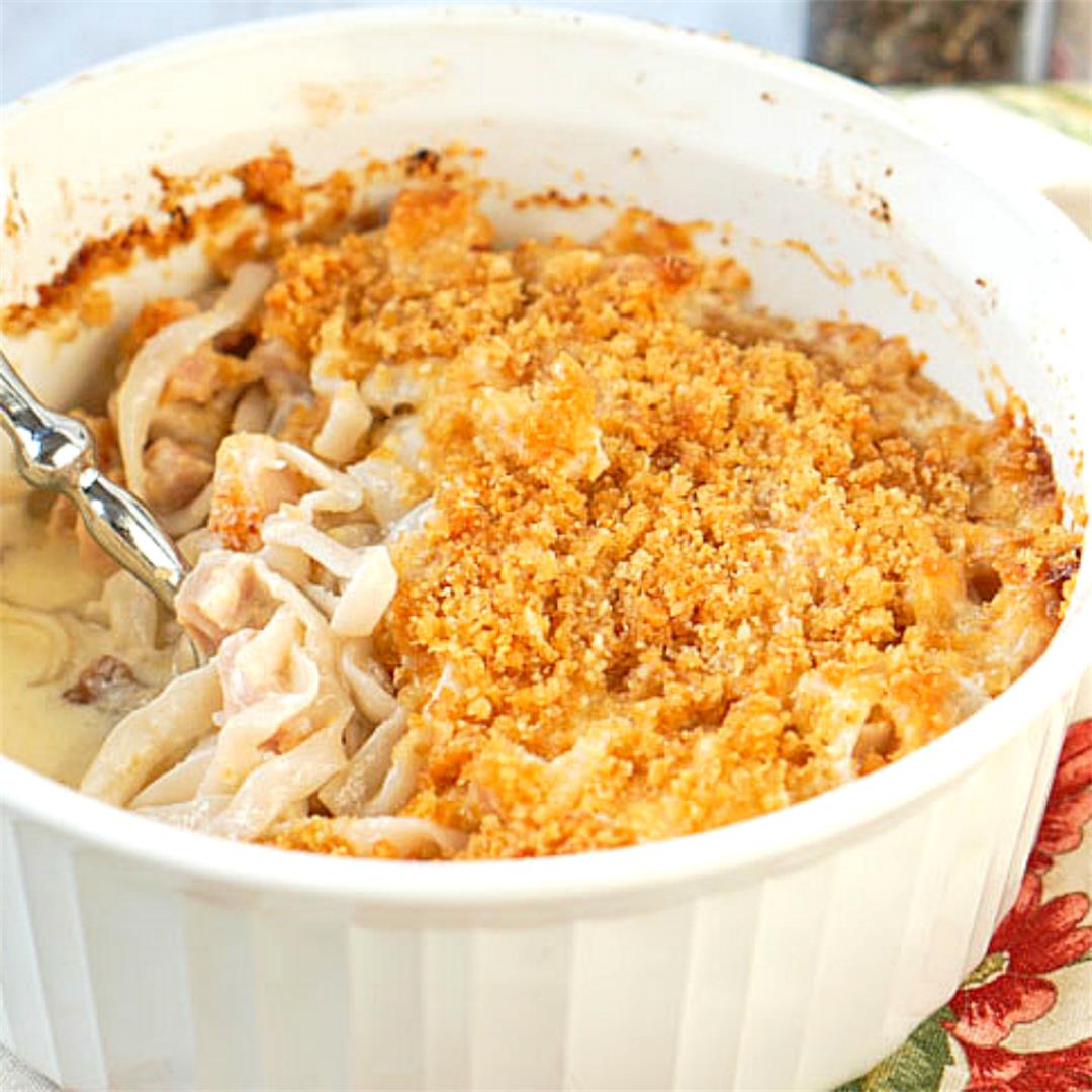 Easy Low Carb Turkey Noodle Casserole with Leftover Turkey