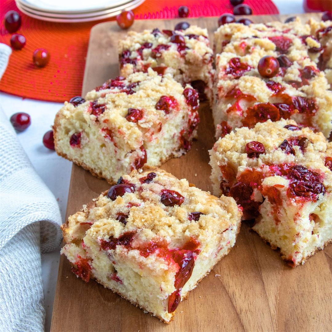 Cranberry Cake with Vanilla Streusel