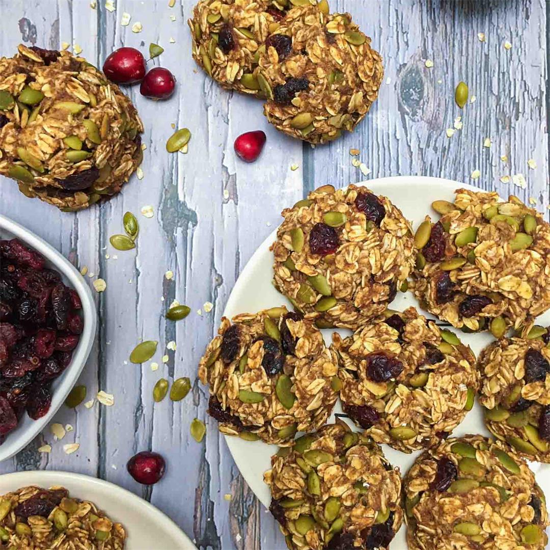 Cranberry Oatmeal Cookies [Vegan + GF]- This Healthy Kitchen