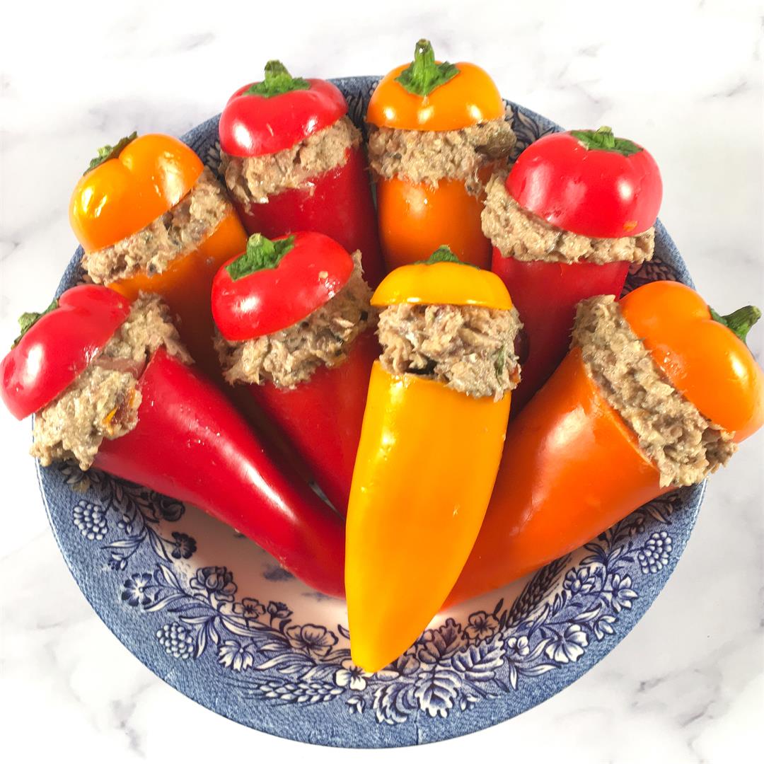 Sweet Pepper Poppers Stuffed with Sardine Salad
