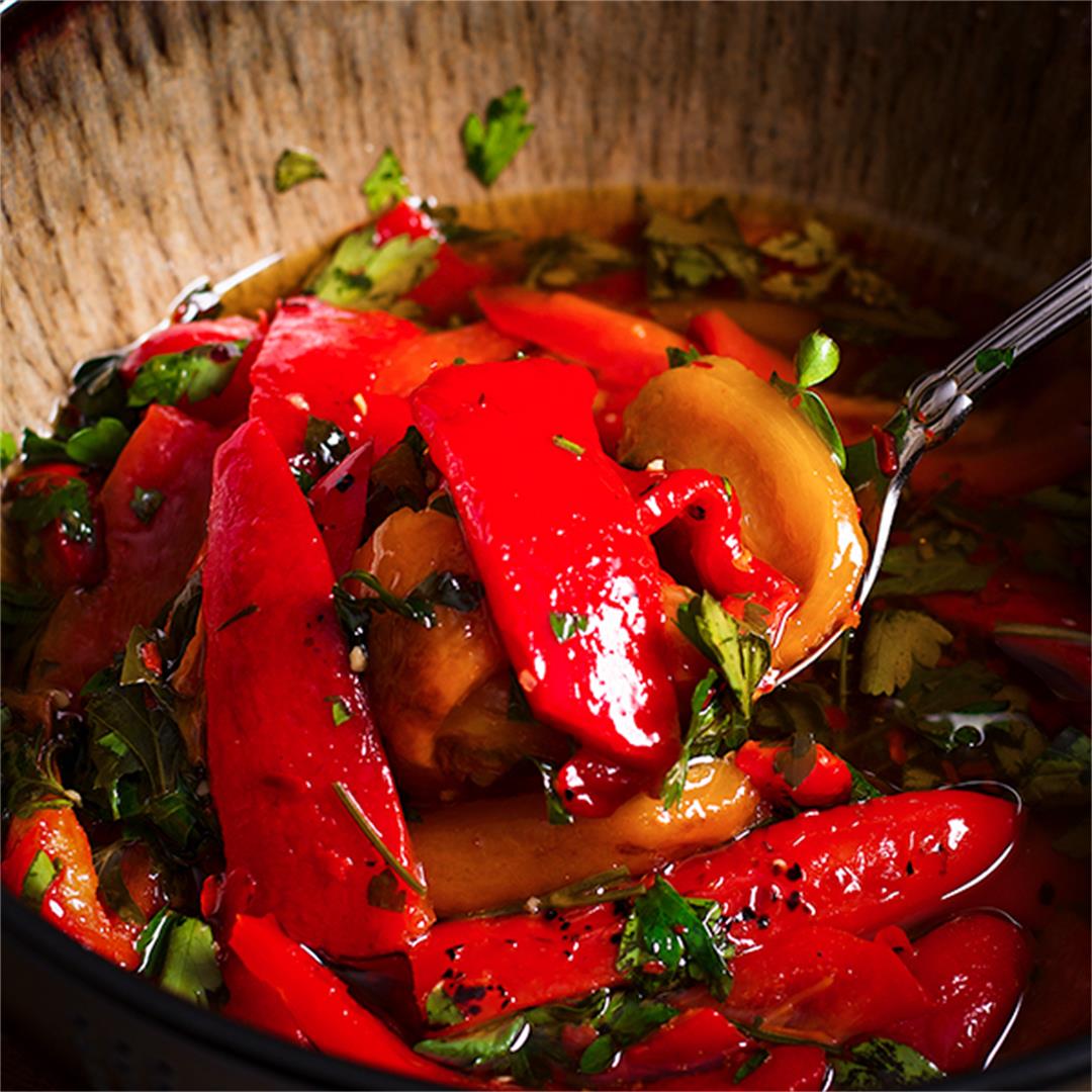 Marinated Roasted Bell Peppers