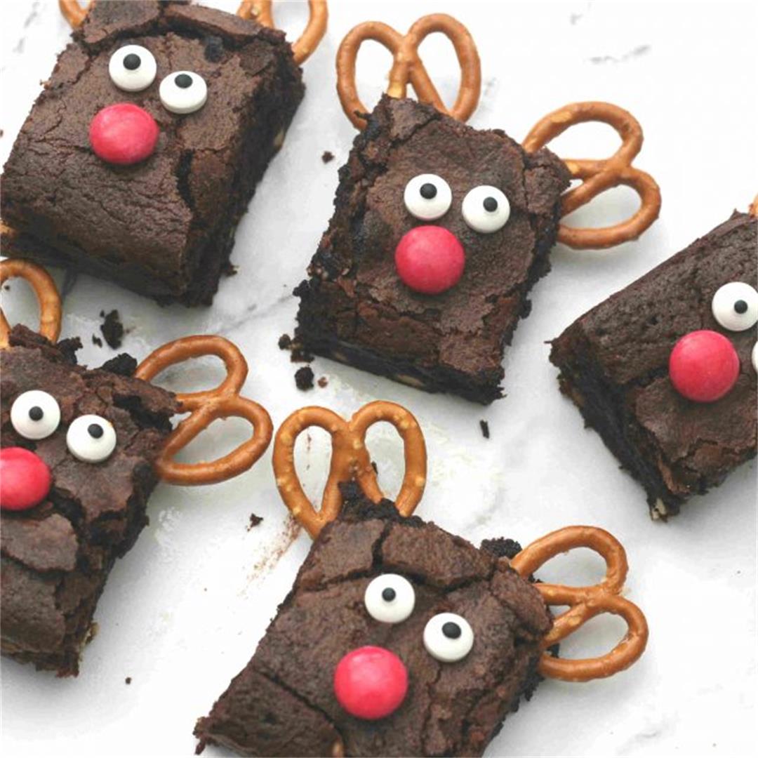 Christmas reindeer brownies