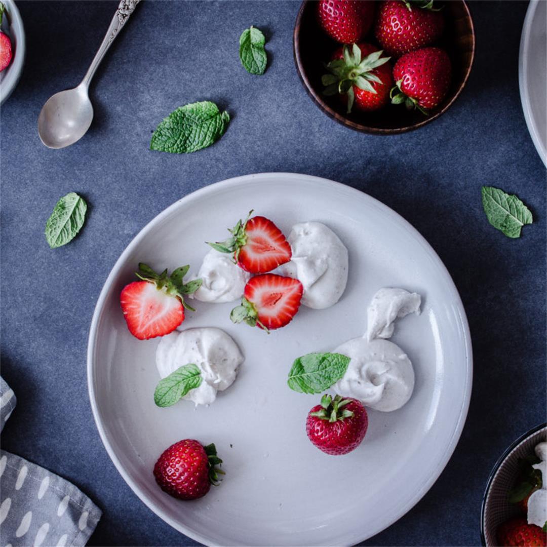 Easy Vegan Strawberries and Cream (sugar-free)