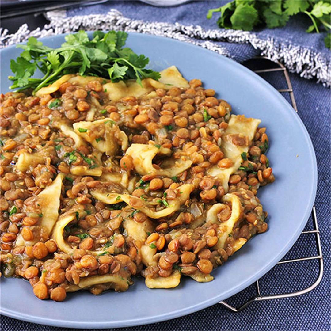 amazing lentils with homemade vegan pasta