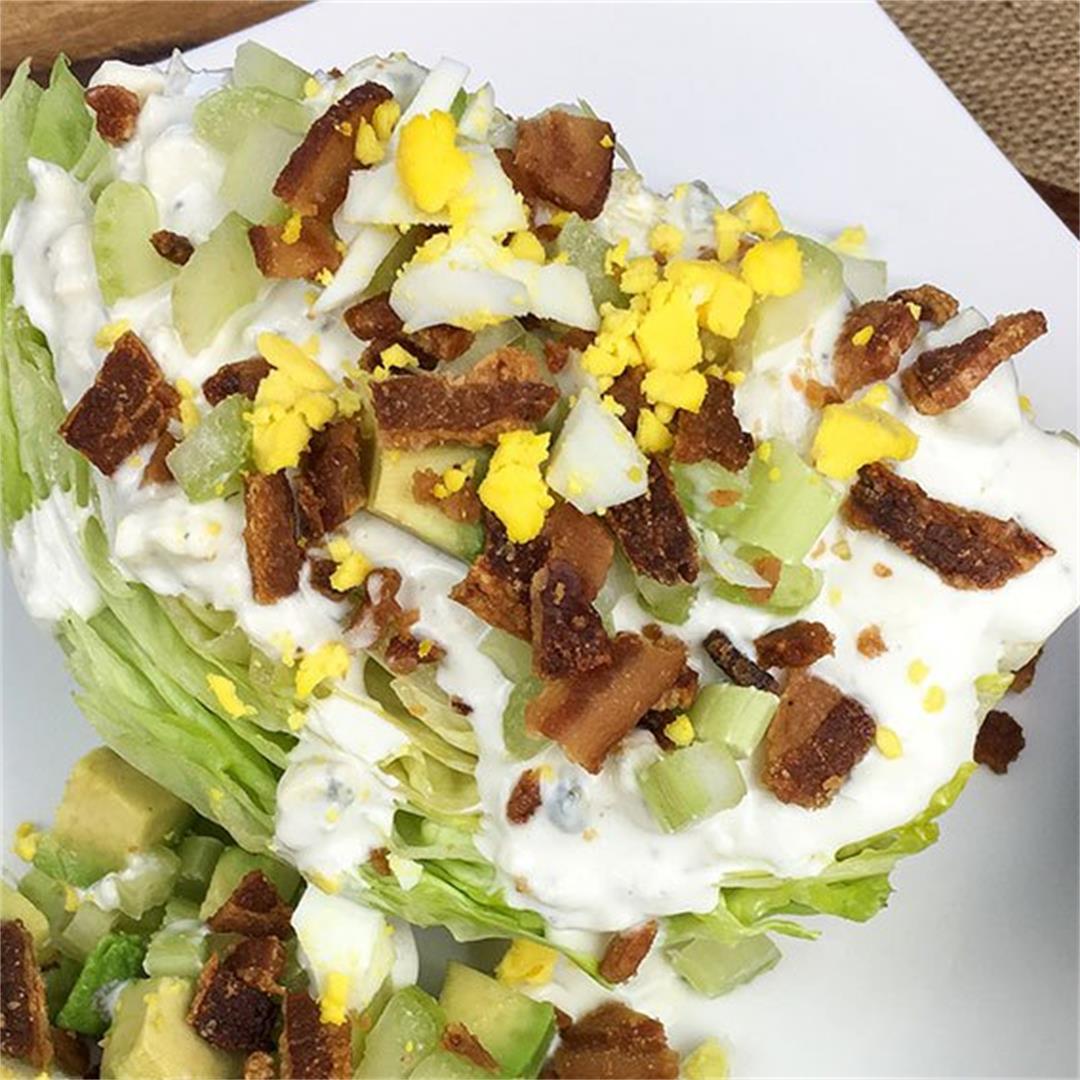 Easy Wedge Salad with Homemade Blue Cheese Dressing