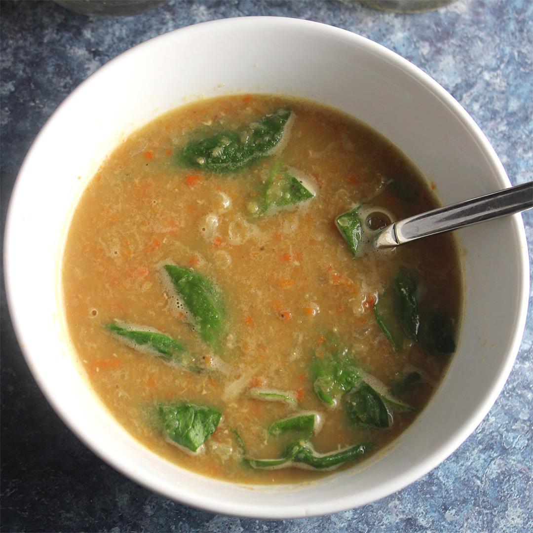 Spicy Lentil Soup with Spinach