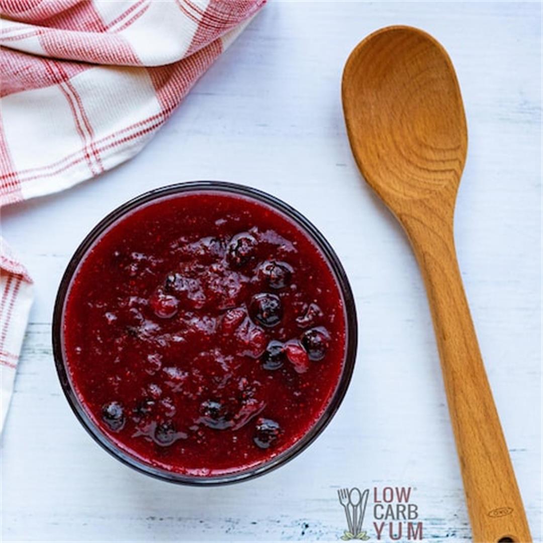Keto Cranberry Sauce with Blueberry