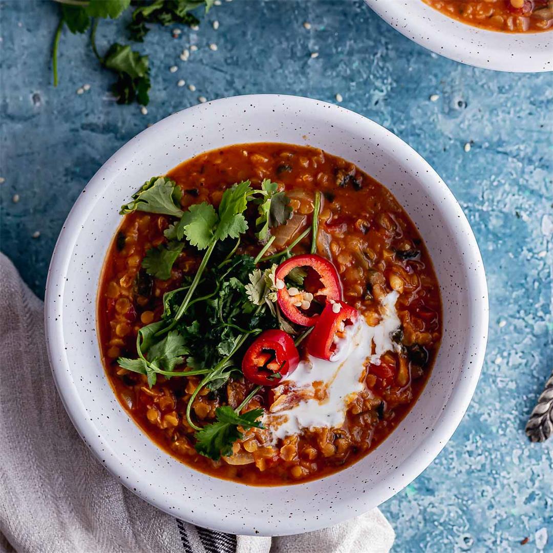 Spicy Lentil Soup with Coconut