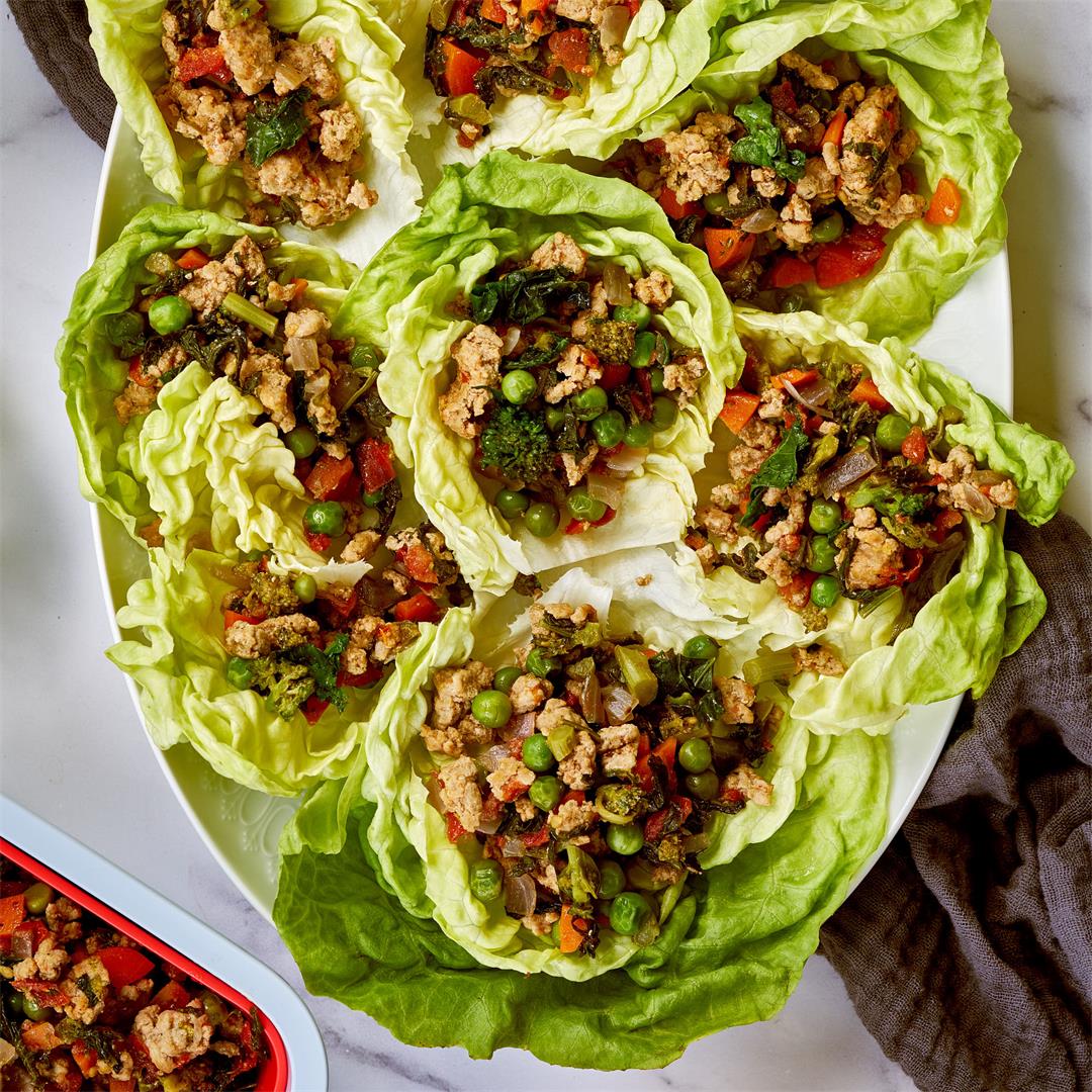Turkey Lettuce Wraps with Thai Chili Ginger Dipping Sauce