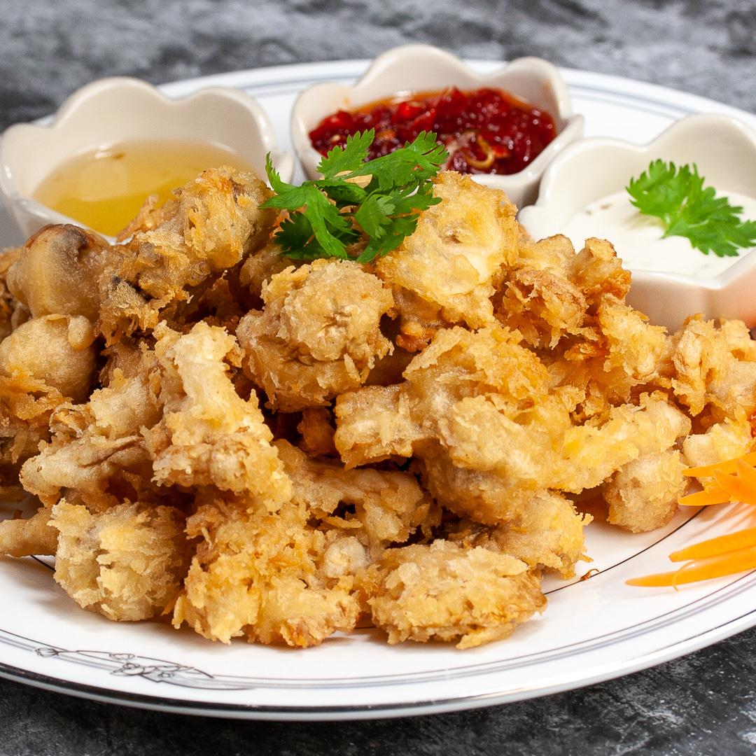Fried Mushrooms with Sweet Chili Dipping Sauce