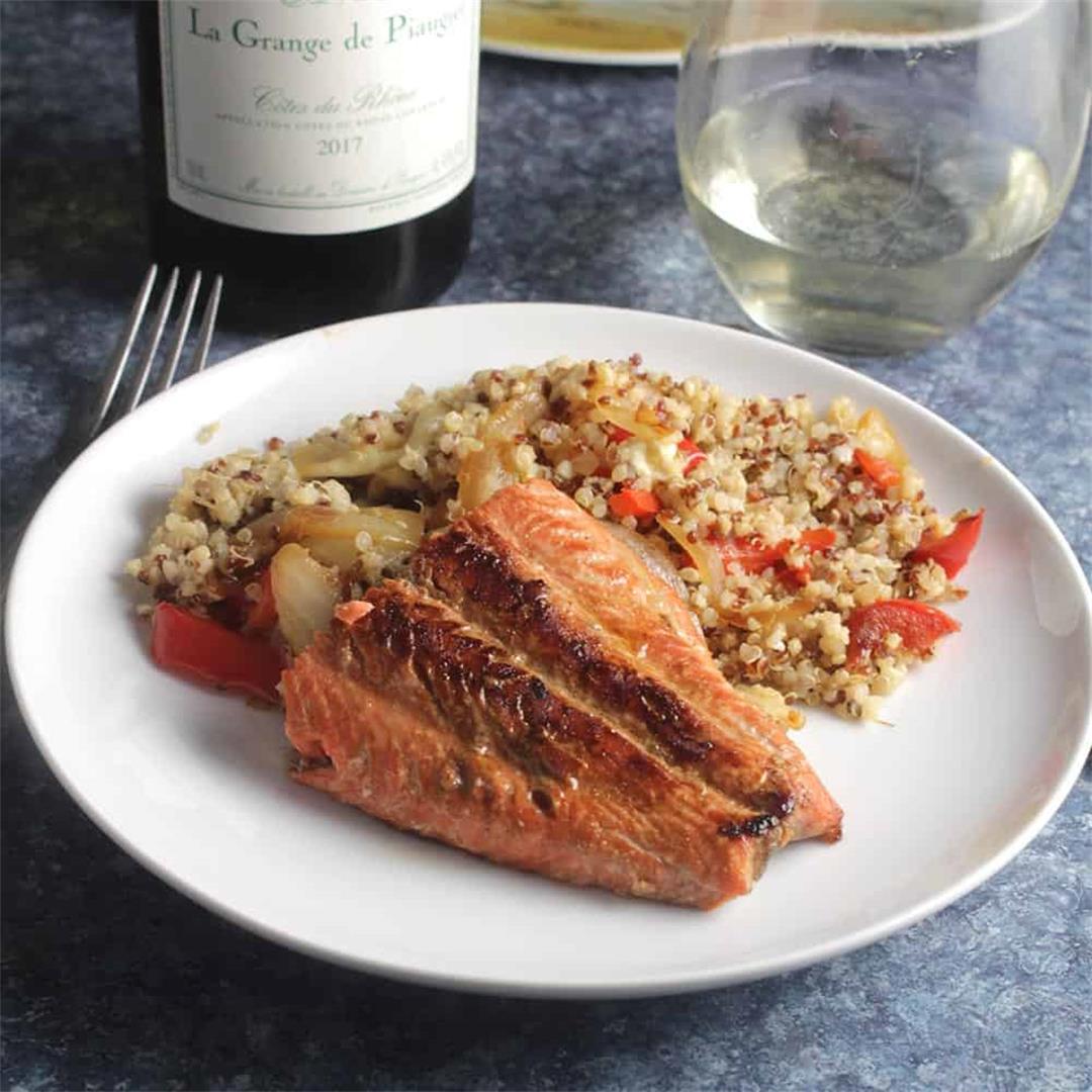 Simple Pan Seared Salmon with Ginger Soy Marinade
