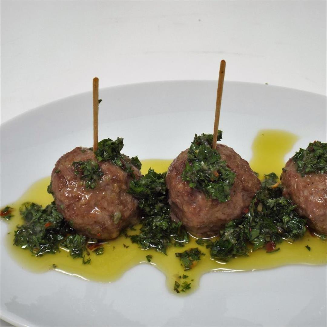Meatballs with Rosemary Chimichurri