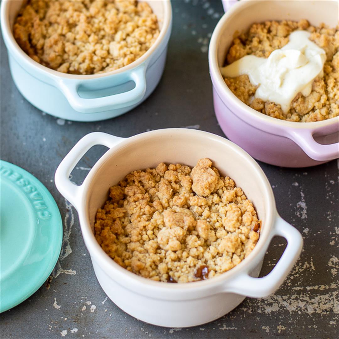 Spiced Pear Crumble with Vanilla Whipped Cream