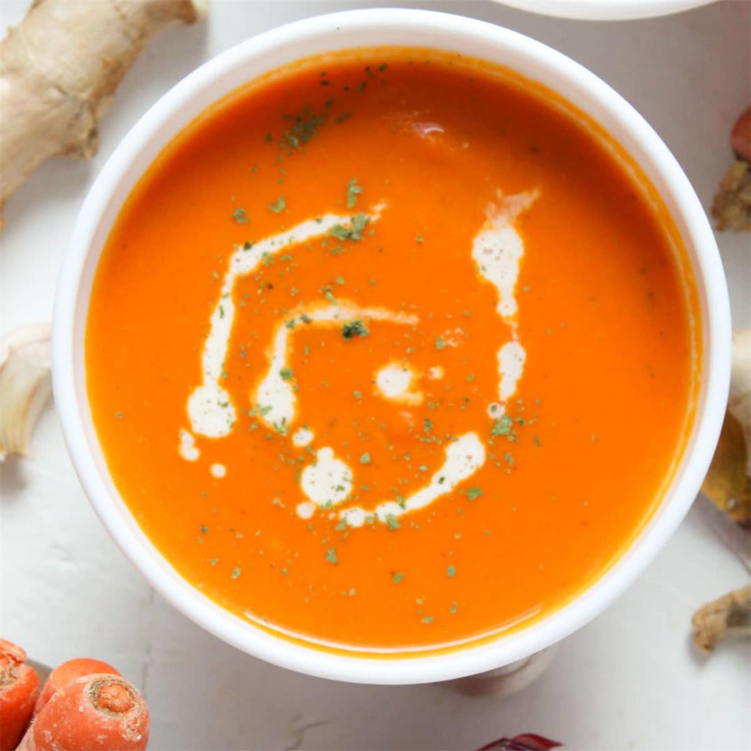 Carrot Ginger Soup • A Scrumptious Bite