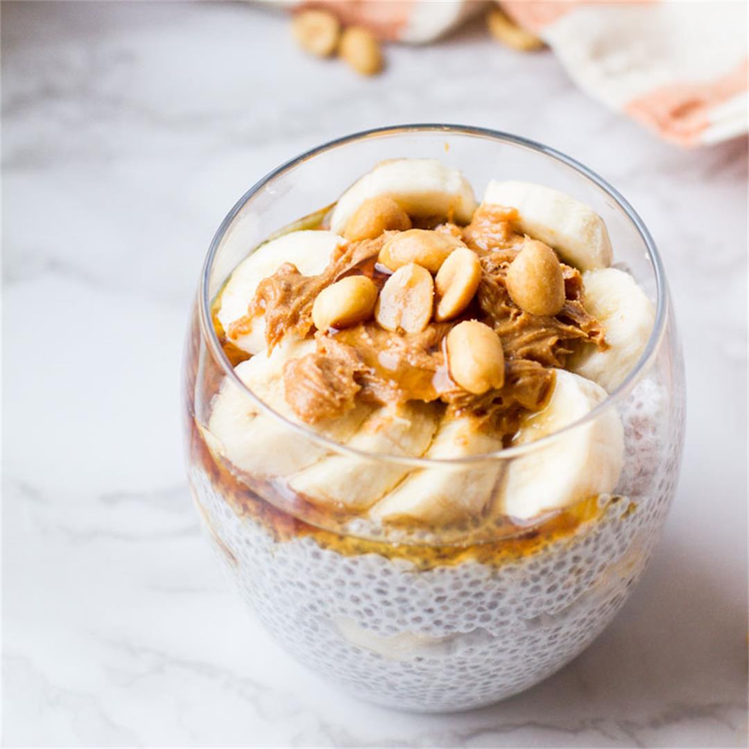 Coconut Chia Pudding with Banana and Peanut Butter