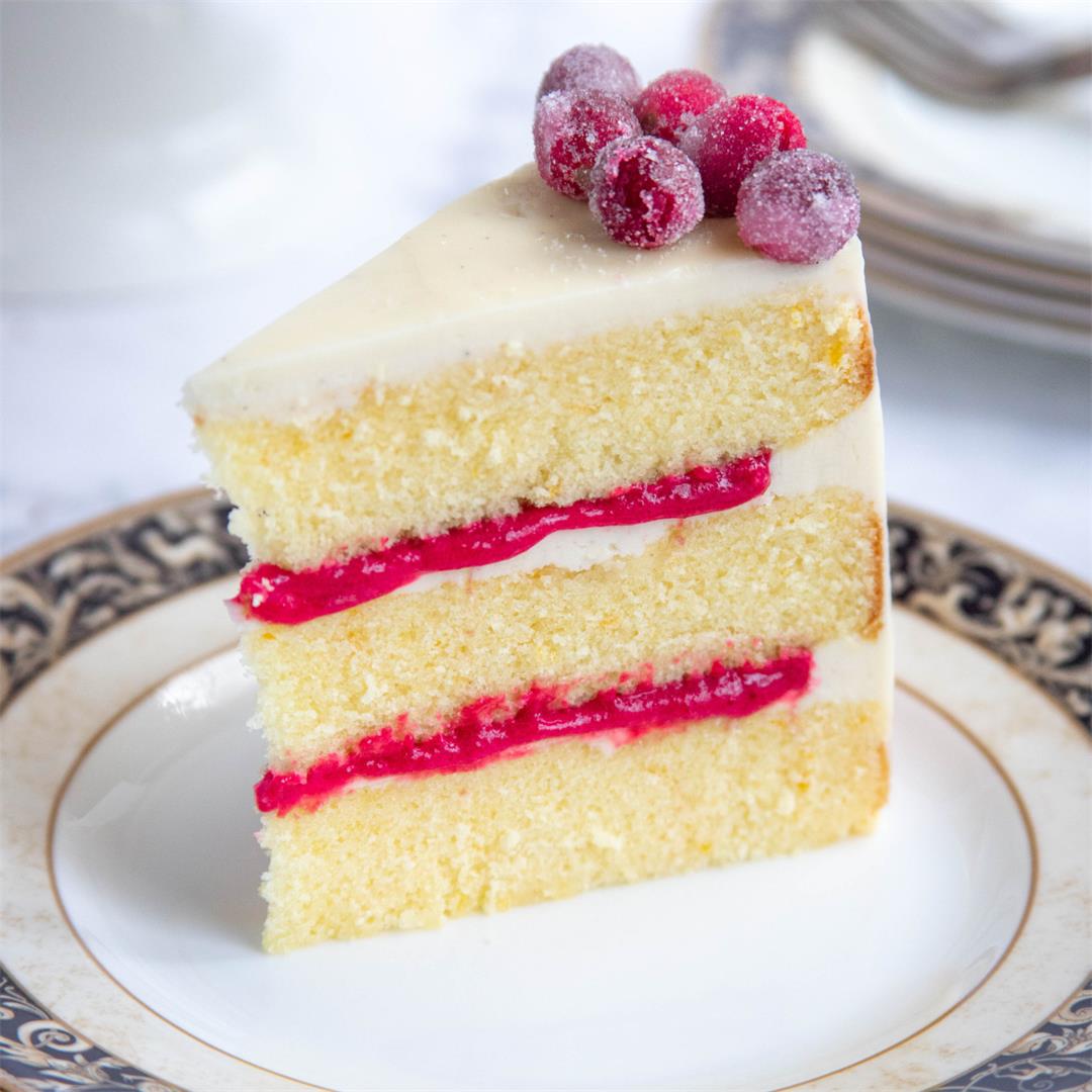 Orange Butter Cake with Cranberry Curd