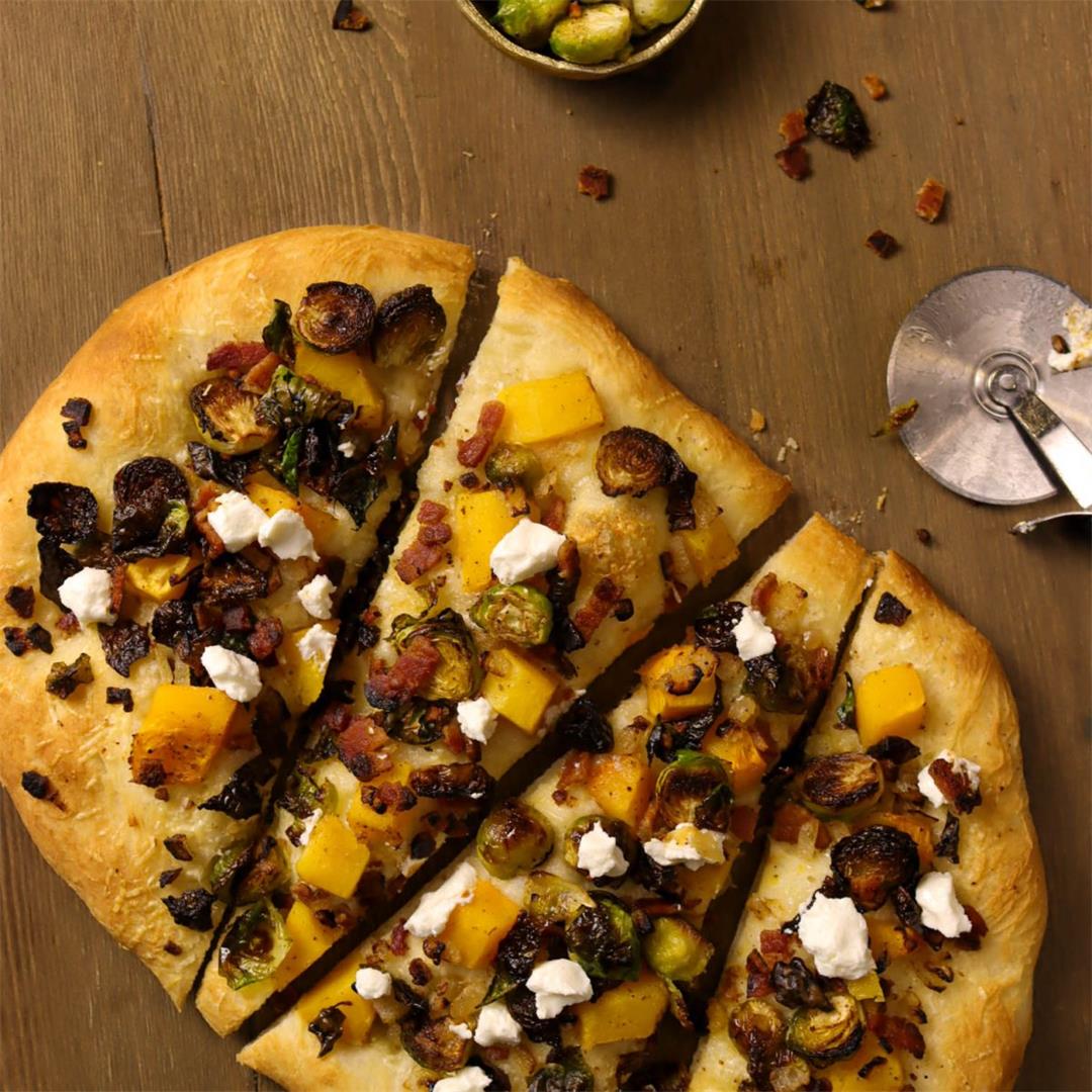 Roasted Butternut Squash and Brussel Sprout Flatbread